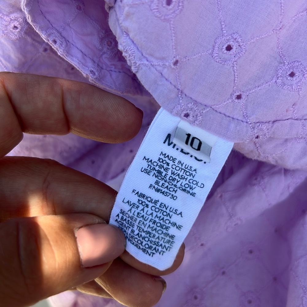 MDS Stripes Lavender Eyelet Dress Size 10 US $525 - Picture 5 of 17